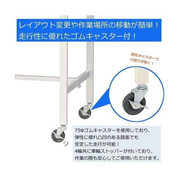 ※法人専用品※山金工業 ワークテーブル150シリーズ 移動式 ライトグレー(天板)/シルキーホワイト( SURC-1860-GYW 1UNTの画像