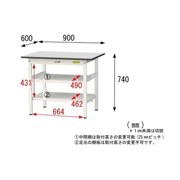 ※法人専用品※山金工業 ワークテーブル150シリーズ 固定式 ライトグレー(天板)/シルキーホワイト( SUR-960TTF-GYW 1UNTの画像