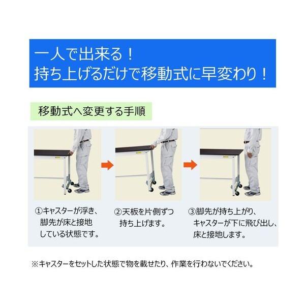 ※法人専用品※山金工業 実験用ラボテーブル ワンタッチ移動タイプ SLMUH-1575T-BRW 1台_5