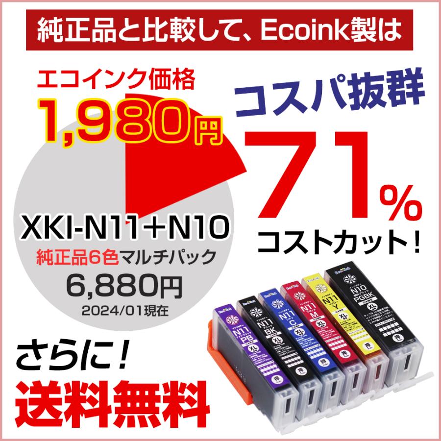 キヤノン プリンターインク XKI-N11+N10 / 6MP 大容量 6色セット PIXUS XK90 XK80 XK70 XK60 XK50 互換インクカートリッジ｜diyink｜03