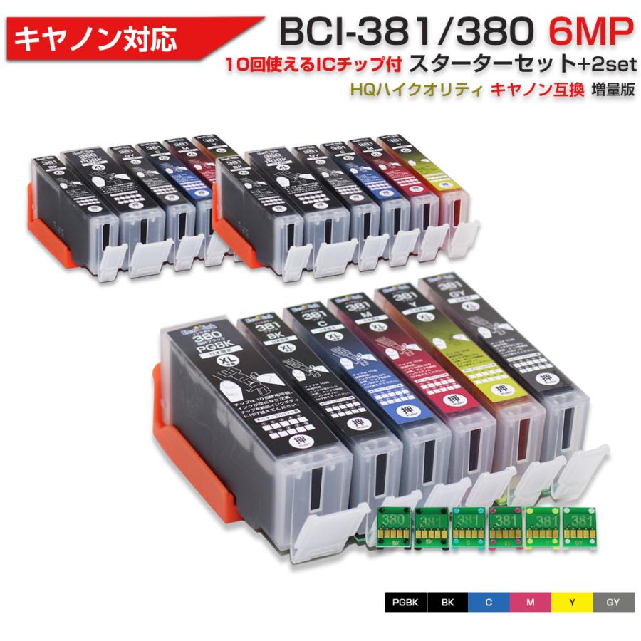 キヤノン プリンターインク 381 BCI-381+380/6MP 6色 Ecoink10  