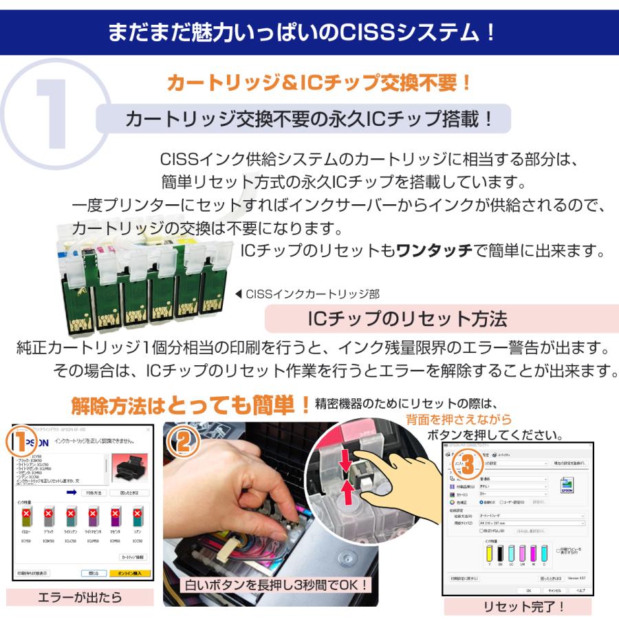 CISSインク連続供給システム BOXタイプ 6色インク IC6CL50 エプソンプリンター対応 EPSON 業務用 印刷コスト削減 経済的 エコ タンク 式｜diyink｜06