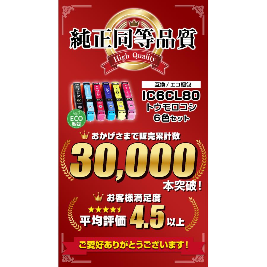 エコインク IC6CL80L 6色パック エコ梱包 とうもろこし 増量版