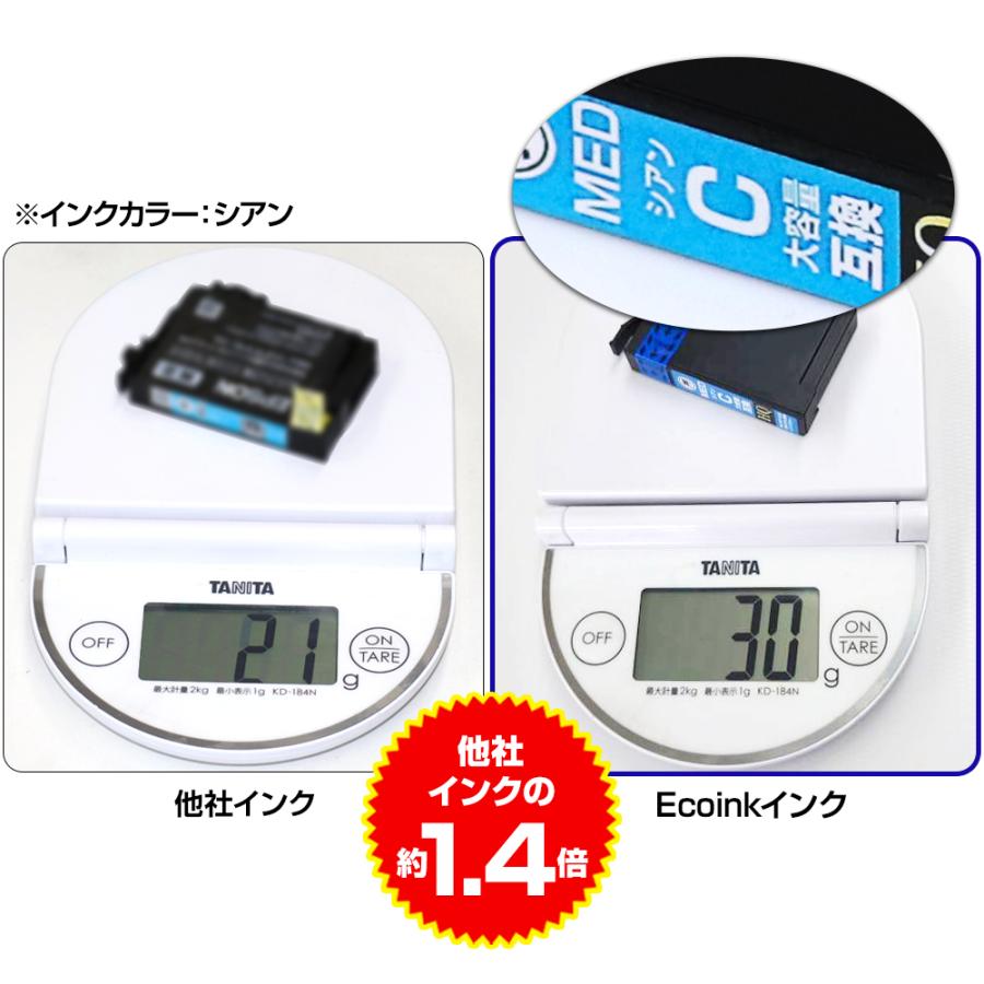 エコインク エプソン 互換インク MED-C×2 メダマヤキ シアン 2本