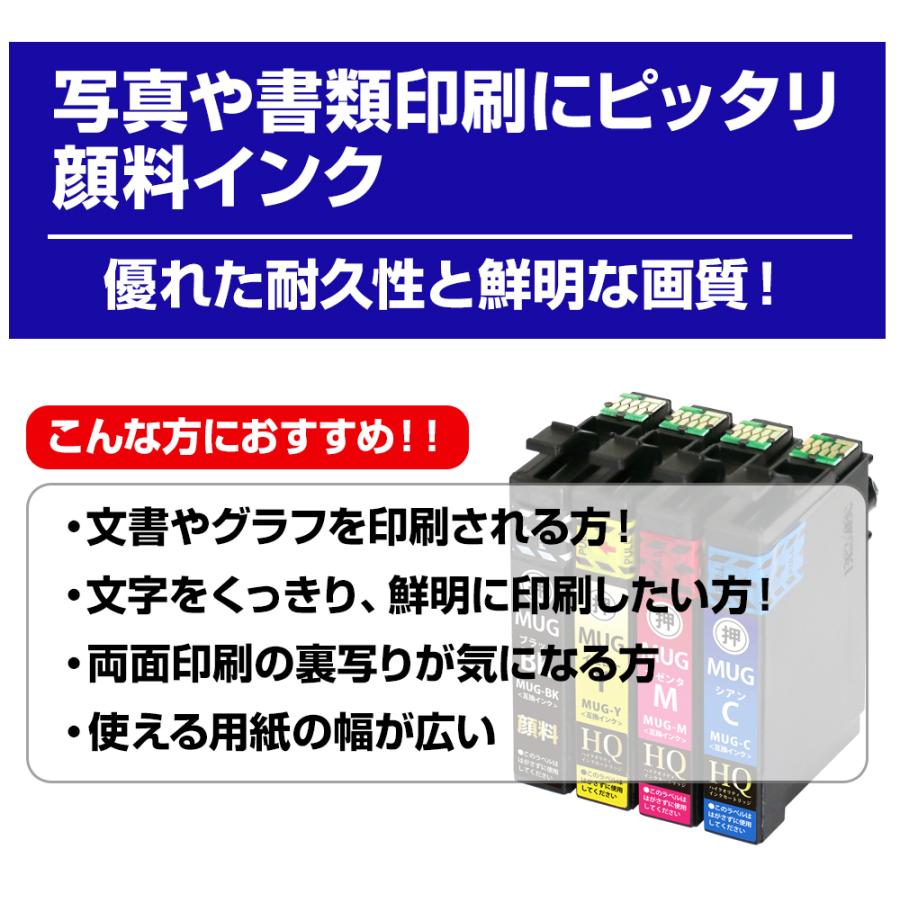 エコインク MUG-4CL 4色パック(BK顔料+C/M/Y(染料))+BK2本(顔料