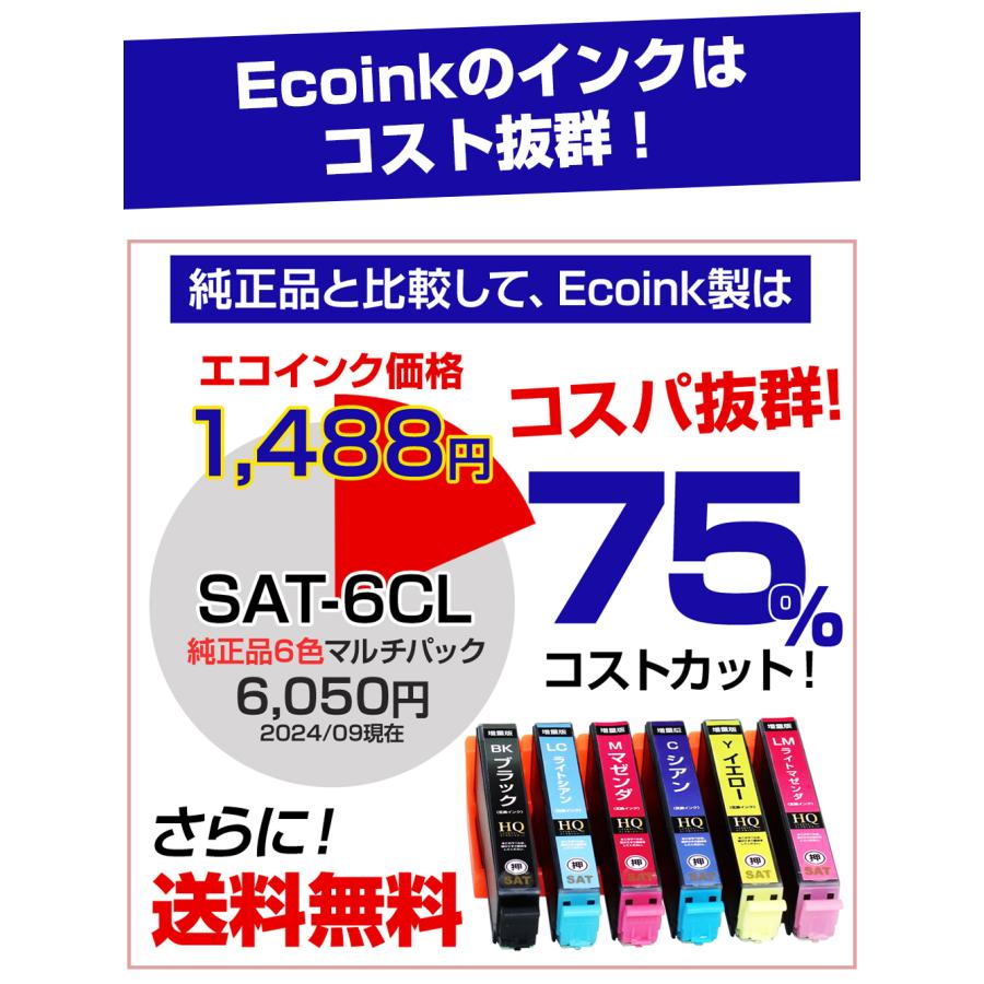 エコインク SAT-6CL 6色セット サツマイモ 互換インク SAT