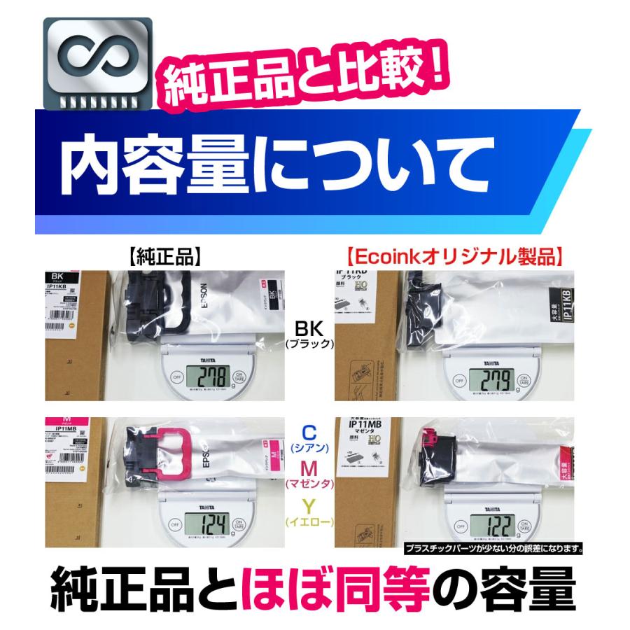 【永久ICチップ付き】IP11B 4色 スターターセット＋4交換用インクボディ【全色顔料】エプソン互換 大容量版 ip11 互換インクパック HQ Ver. PX-M887F PX-S887_10
