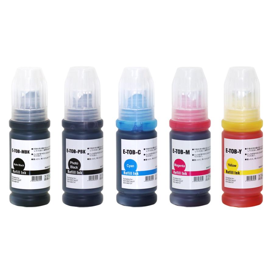 EPSON トビバコ インクカートリッジ 5色セット エコインク TOB-5CL トビバコ エプソン 互換インクボトル 5色セット