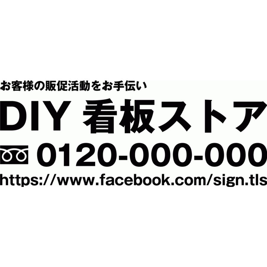 車両に最適 テンプレートオーダーカッティングシート 会社名・店舗名＋電話番号＋URL 1200x480 カッティングシート文字 切り文字ステッカー_2