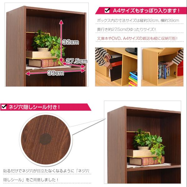 ホームテイスト（HOME taste） A4サイズ収納OK 扉付きカラーボックス