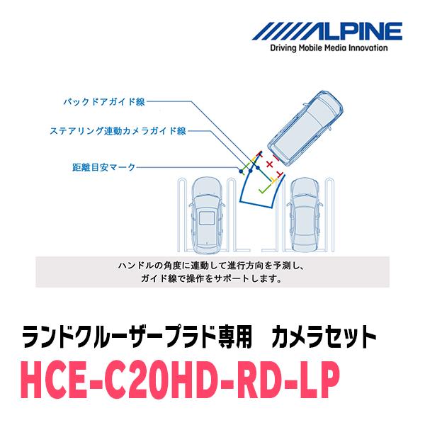 ランドクルーザープラド専用　アルパイン / HCE-C20HD-RD-LP　マルチビュー(視点切替付)バックカメラセット　ブラック｜diyparks｜05