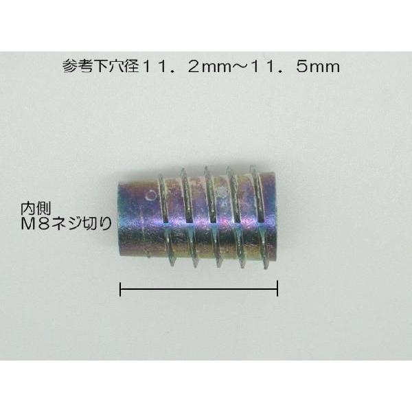 木工用 埋め込み ムラコシ 鬼目ナット Ｅタイプ Ｍ８×２０ｍｍ ねじ込みタイプ ＤＩＹ連結金具 組み立てナット 家具ネジ ジョイントナット | DIYパートナー | 01