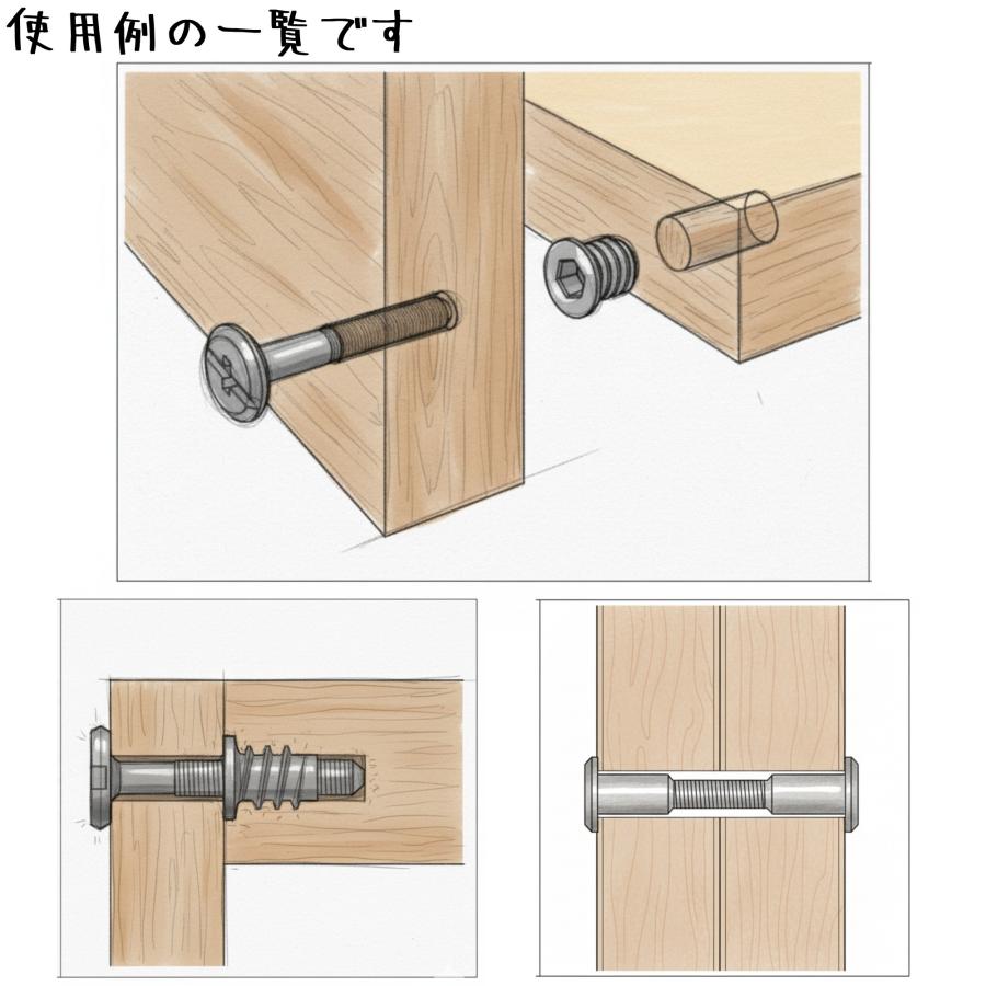 組み立て家具のジョイントのセット DIYパートナー ボルト ジョイントコネクターボルト JCB M6
