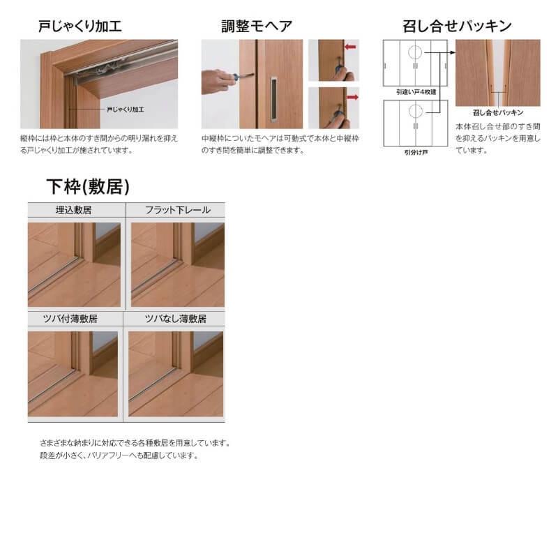 オーダーサイズ リクシル ラシッサＳ 室内引戸 Vレール方式 片引戸標準タイプ ASKH-LAB ケーシング付枠 W912(Ｗ1188)〜1992mm×Ｈ628(Ｈ1728)〜2425mm - 15