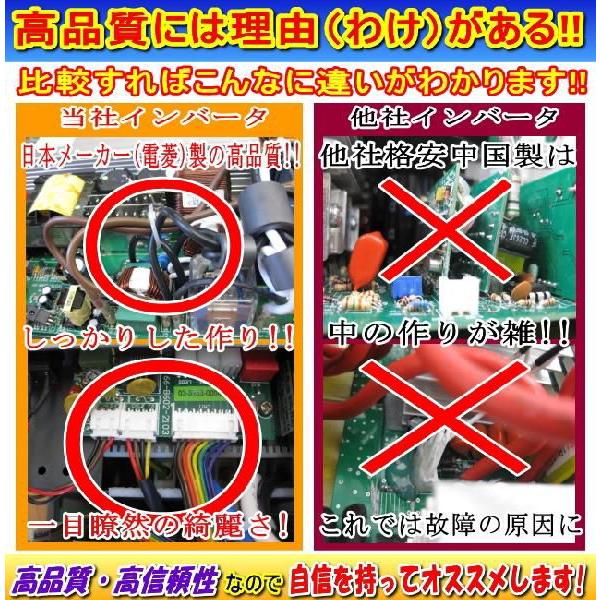DC12V用200W(最大400W) 純正弦波インバーター周波数切替式 ケーブル付