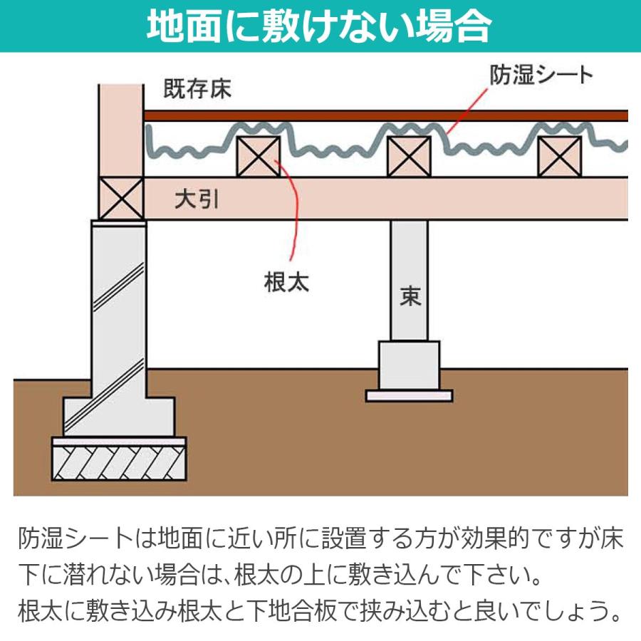 防湿シート 防湿フイルム 防湿気密シート 床 床下 土間 壁 湿気対策  強力防湿シート スーパーグレード品 カット販売｜diystyle｜09