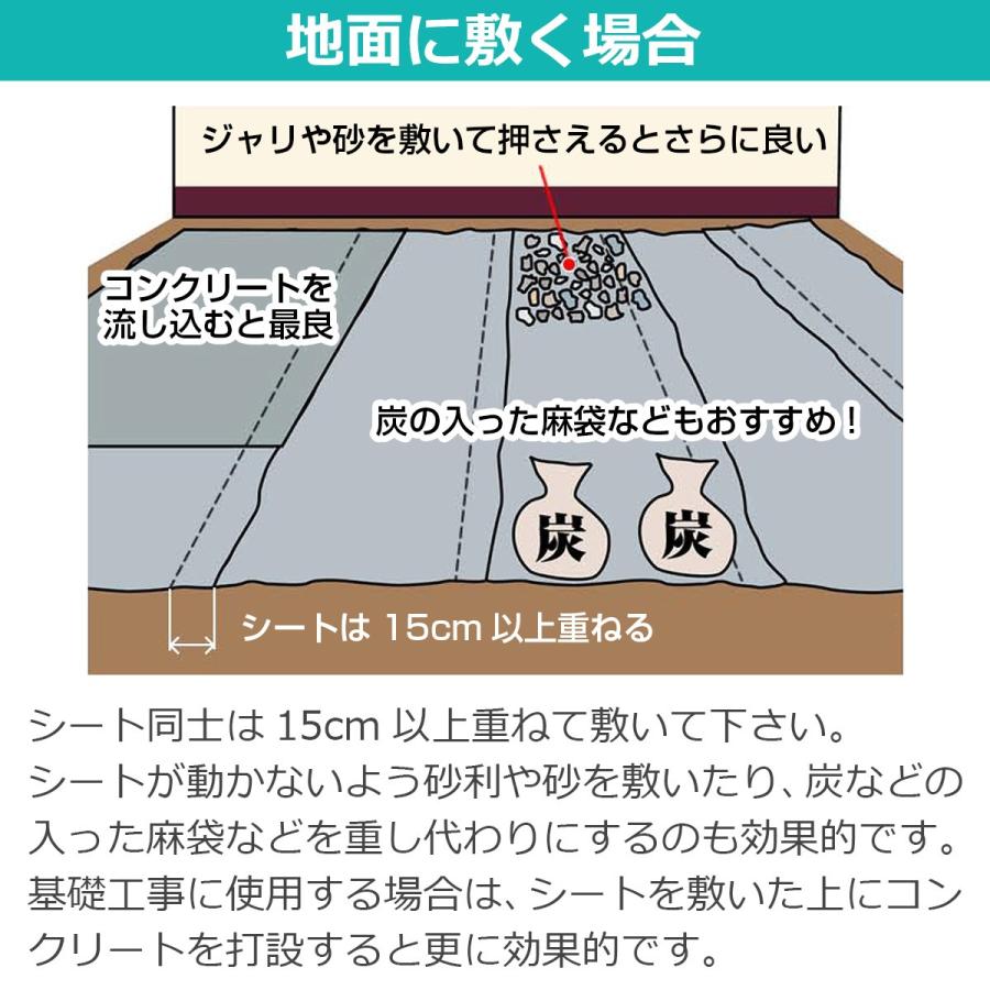 防湿シート 防湿フイルム 防湿気密シート 床 床下 土間 壁 湿気対策 強力防湿シートS スーパーグレード品 50m巻｜diystyle｜07