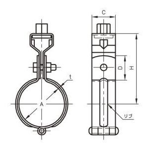アカギ　配管支持金具　吊タン付　吊バンド　Ａ10140　100Ａ　1個 |  | 01