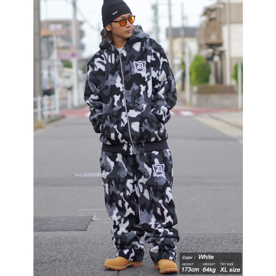 迷彩 ボア セットアップ メンズ 上下 モコモコ 大きいサイズ ゆったり