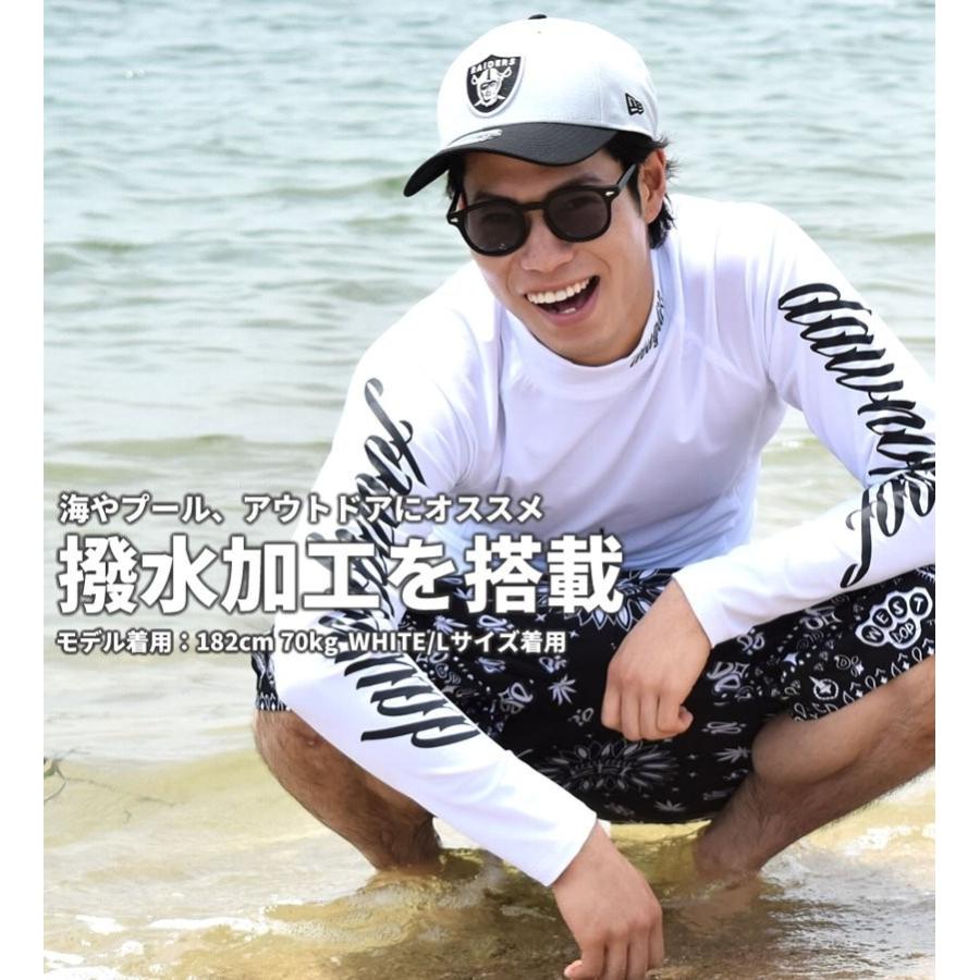 ラッシュガード メンズ 長袖 水着 Tシャツ 夏 ブランド 白 黒