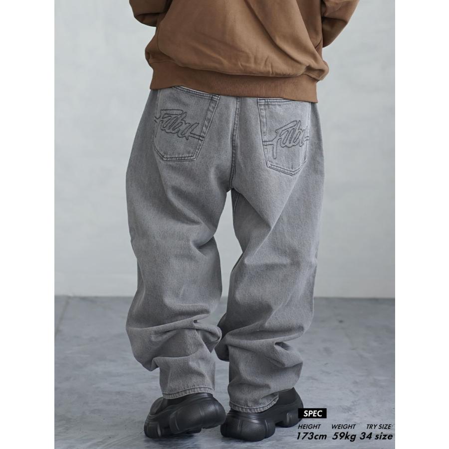 FUBU フブ デニムパンツ メンズ ロング ブラック 32 34 36 38 大きい 