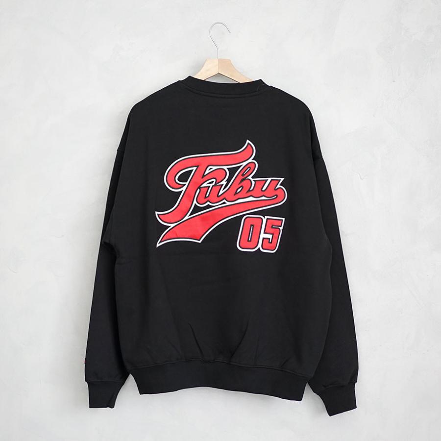 FUBU フブ ロゴ刺繍トレーナースウェット ブラック M FUBU フブ スウェット メンズ 長袖 秋 冬 トレーナー 綿100% 裏