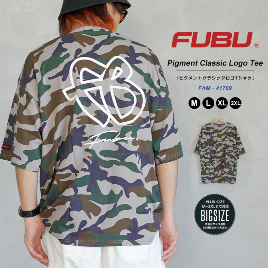 FUBU ユニフォーム カモフラ柄 Lサイズ 未使用 FUBU（フブ） tシャツ メンズ 半袖 大きいサイズ 迷彩柄 メイサイ