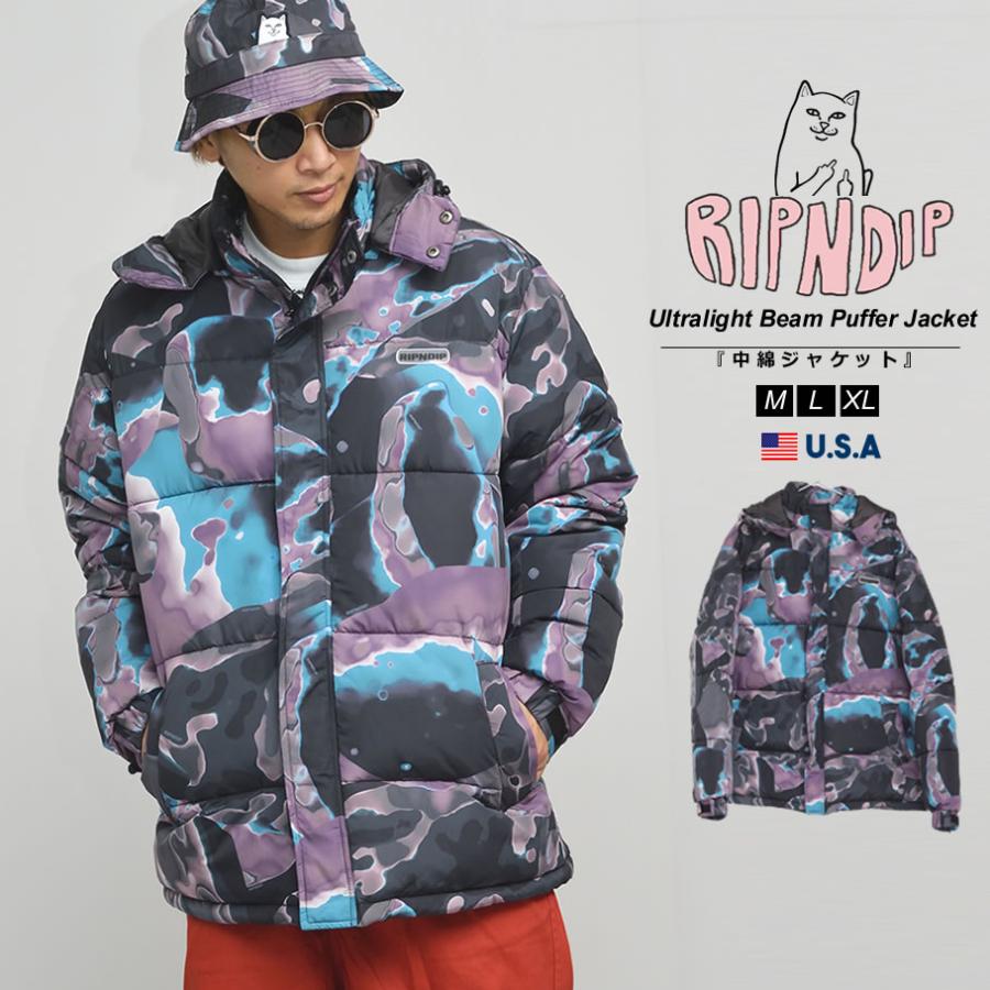 RIPNDIP リップンディップ 中綿ジャケット メンズ アウター マーブル柄 