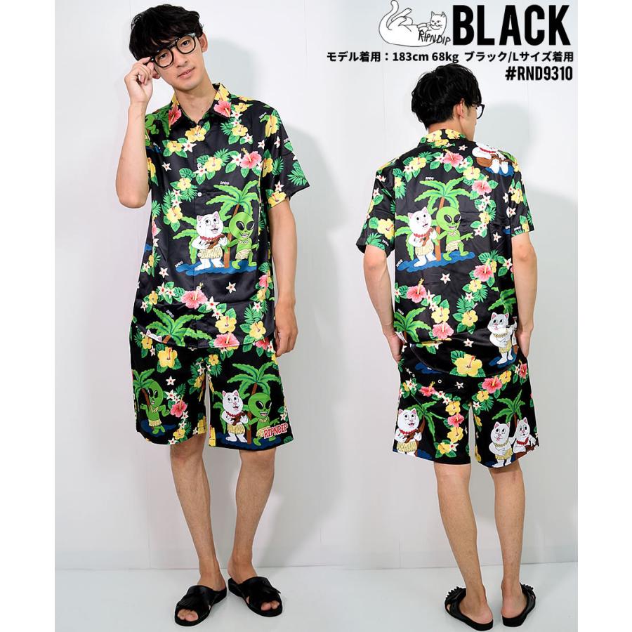 RIPNDIP（リップンディップ） アロハシャツ メンズ 半袖 総柄 猫 ネコ