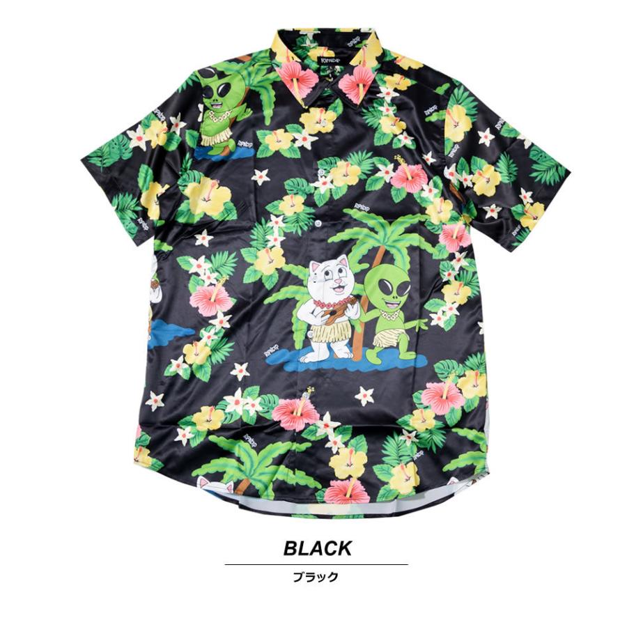 RIPNDIP（リップンディップ） アロハシャツ メンズ 半袖 総柄 猫 ネコ
