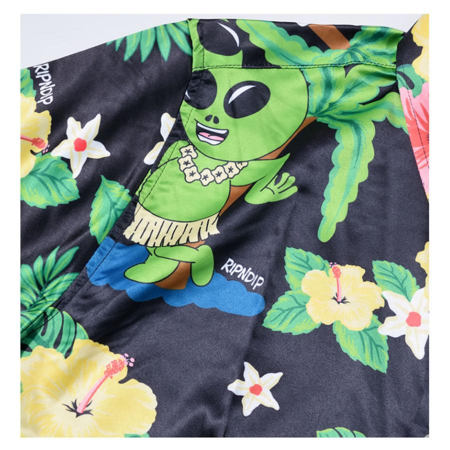 RIPNDIP（リップンディップ） アロハシャツ メンズ 半袖 総柄 猫 ネコ