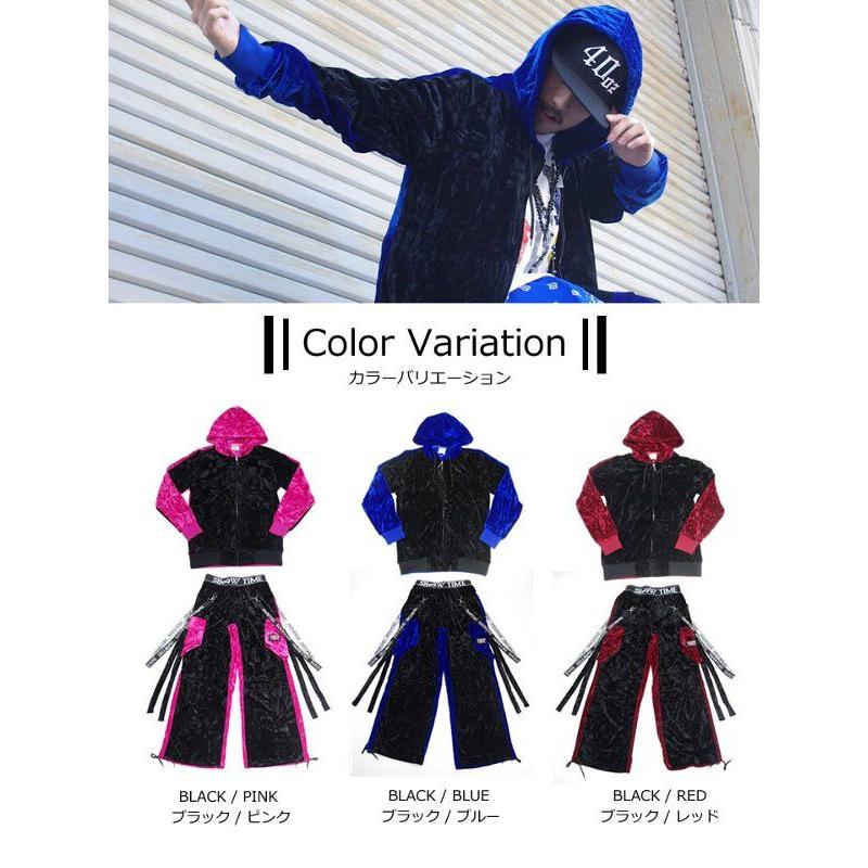Shoowtime ベロア 上下セット パーカー HIPHOPダンスウェア 男女 Shoowtime ベロア 上下セット パーカー HIPHOPダンスウェア 男女
