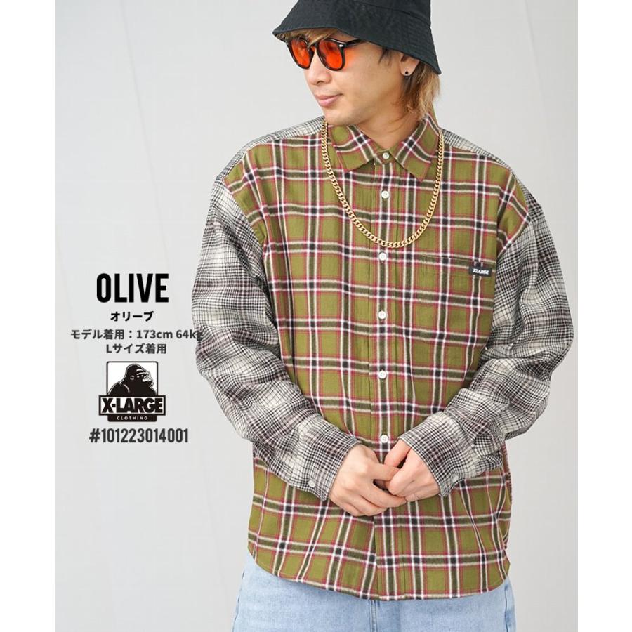 XLARGE（エクストラ ラージ） チェックシャツ メンズ 長袖 ストリート