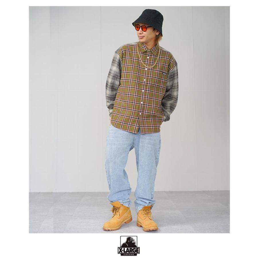 XLARGE（エクストラ ラージ） チェックシャツ メンズ 長袖 ストリート