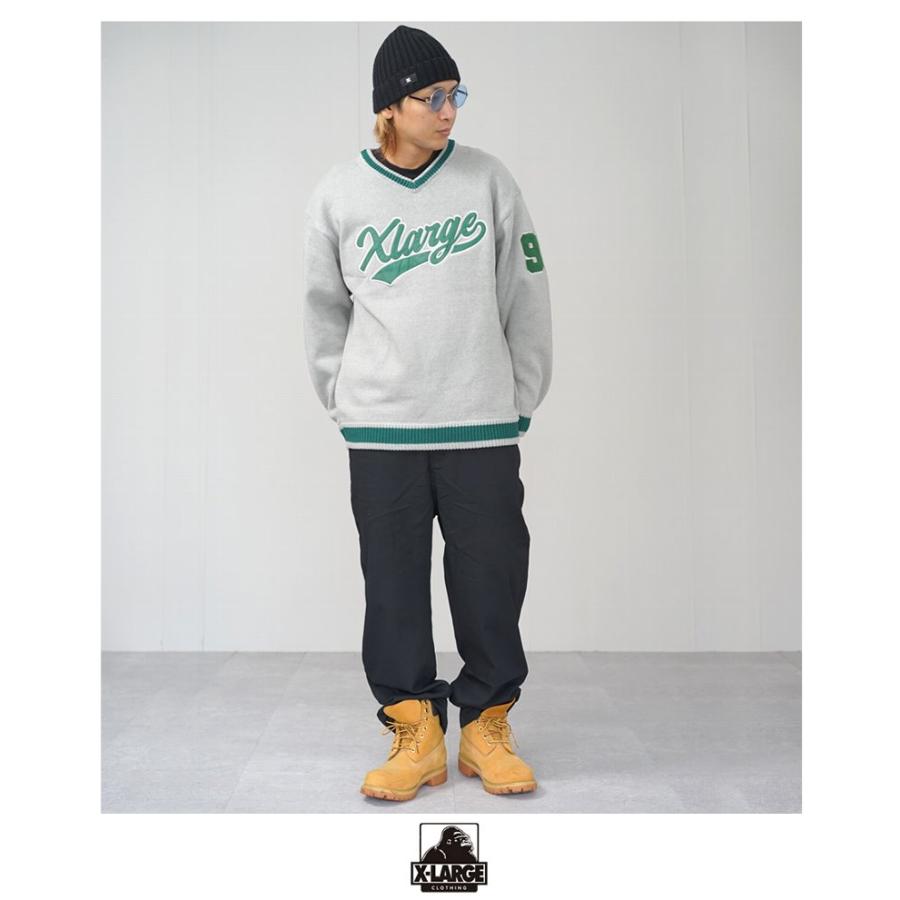 XLARGE エクストララージ ニット セーター Vネック メンズ ロゴ 