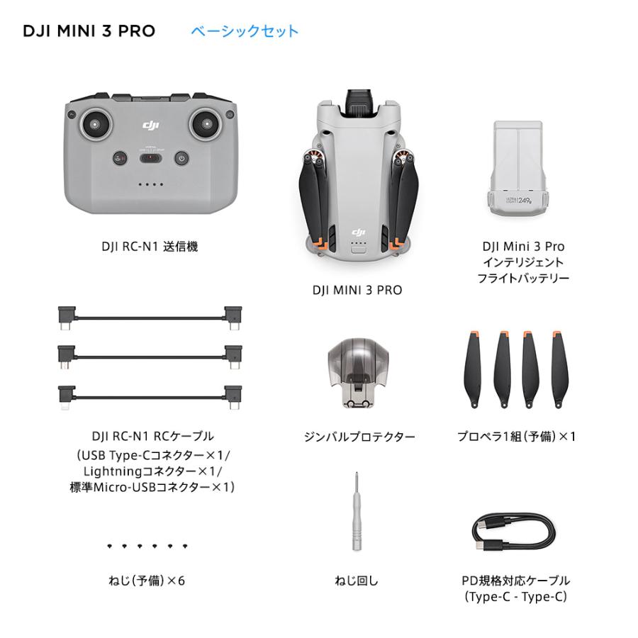 ドローン DJI Mini 3 Pro リモートID対応 超軽量 250g以下 空撮 小型