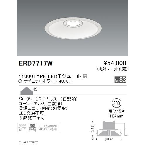 【超目玉枠】 遠藤 ERD7717W  ＣＯＢベースＤＬ／１１０００タイプ／４０００Ｋ*EN-ERD7717W 外灯、LED外灯