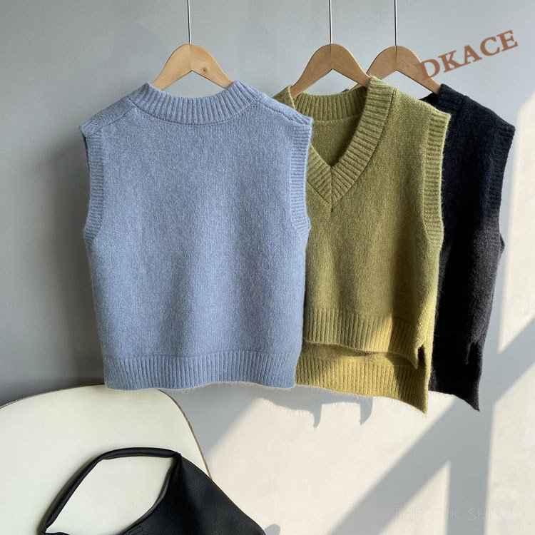 ニット ベスト レディース Vネック ニットベスト ショート丈 ベスト 春 おしゃれ ニットベスト 韓国風 大きいサイズ ベスト コーデ スクール u R5o6oy1xkr Dk商事 通販 Yahoo ショッピング