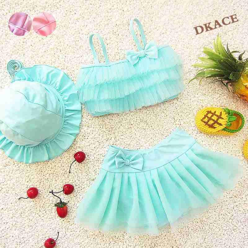 水着 女の子 トップス スカート キャップ付き 3点セット セパレート 子供 こども 女児 スイム フリル 水着