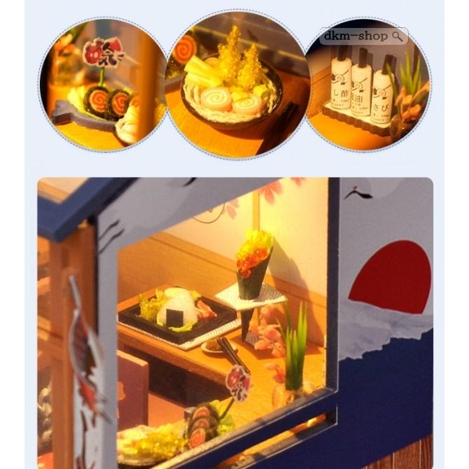 ドールハウス ミニチュア 部屋組み立てキット 手作りキット 寿司屋さん 新生活 チュアハウス ミニチュアコレクション モデル 三五七 ギフト お誕生日 特価品コーナー