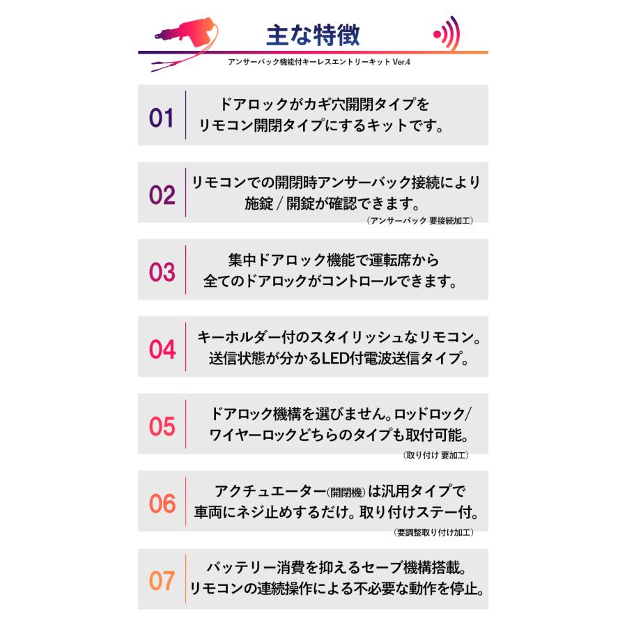 キーレス エントリーキット Ver.5 アンサーバック機能 軽トラ ジムニー キャリー ハイゼット ミニキャブ プロボックス リモコン 集中 ドアロック 柊 |  | 02
