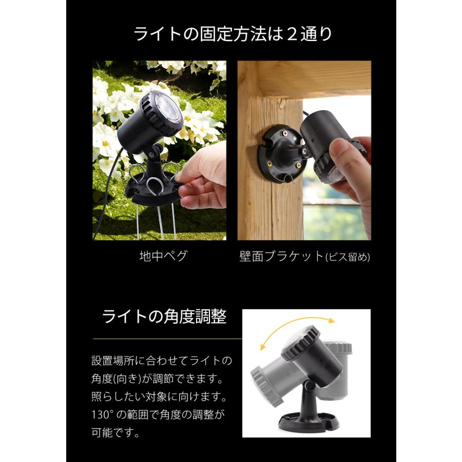 ソーラー ライト 屋外 Candor(R) 明るい IP68 防水 LEDスポットライト ガーデンライト 温暖色２灯 ソーラー ライト センサーライト 屋外 led  防水 柊 | Candor | 15