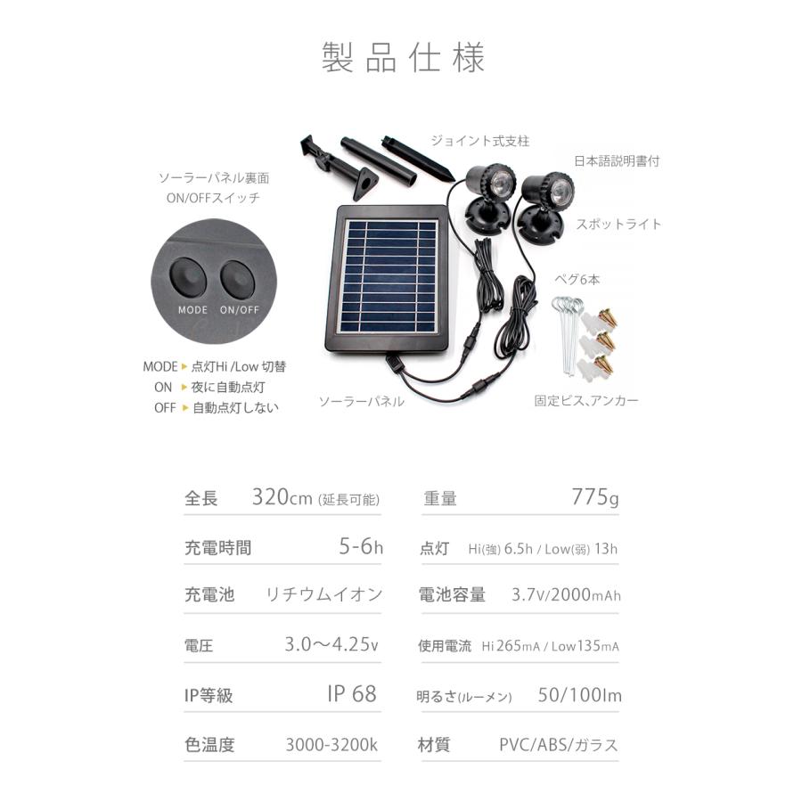 Candor ソーラー ライト 屋外 Candor(R) 明るい IP68 防水 LED Candor ソーラー ライト 屋外 Candor(R) 明るい IP68 防水 LED