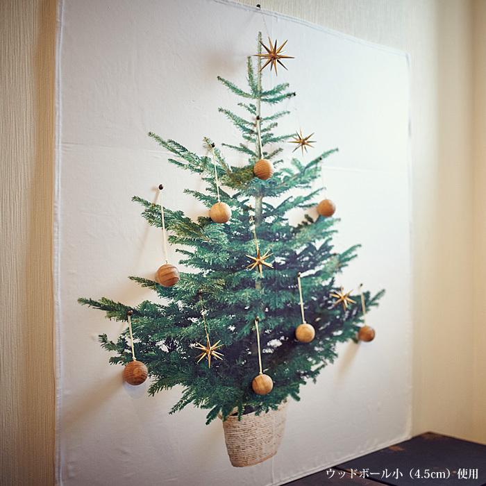 クリスマス ツリー ウッド オーナメント 北欧 ウッドボール 小