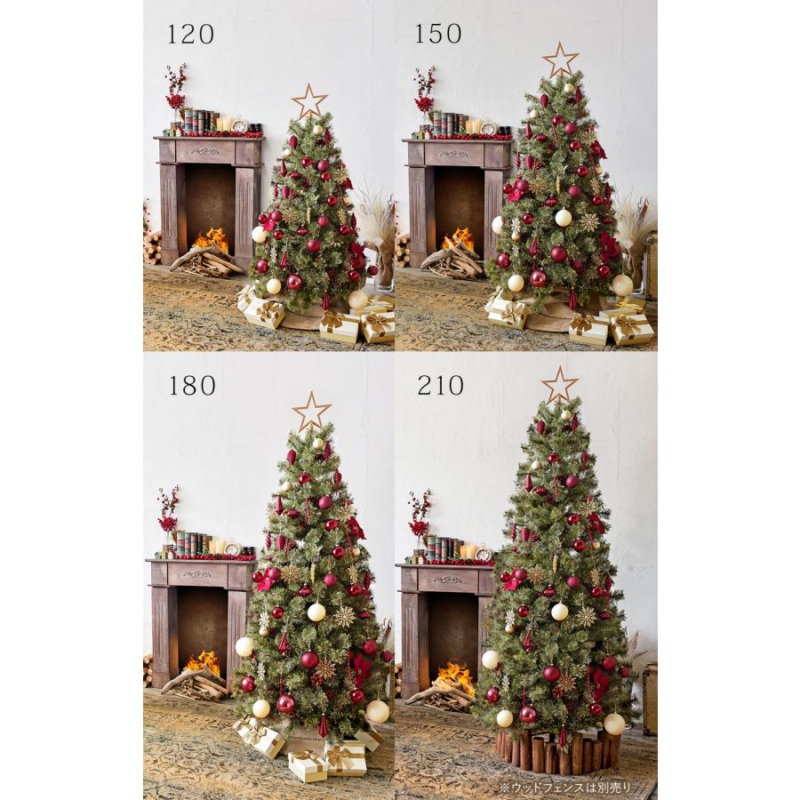 クリスマスツリー 180cm アルザスツリー + 62p Luxury オーナメントセット 2024ver.樅 鉢カバー付属｜dko｜17