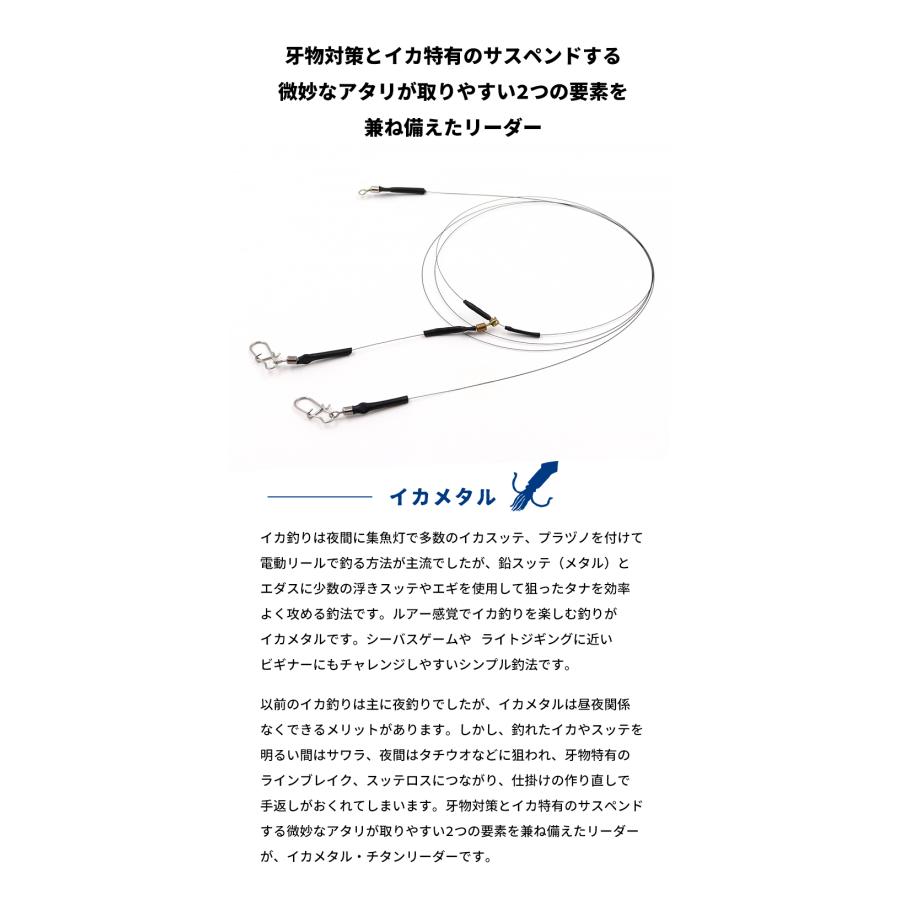 イカメタル イカ釣り ワイヤー チタンリーダー ワイヤー リーダー 100cm 2本入り 釣り糸 フィッシング オモリグ天秤 柊 |  | 03