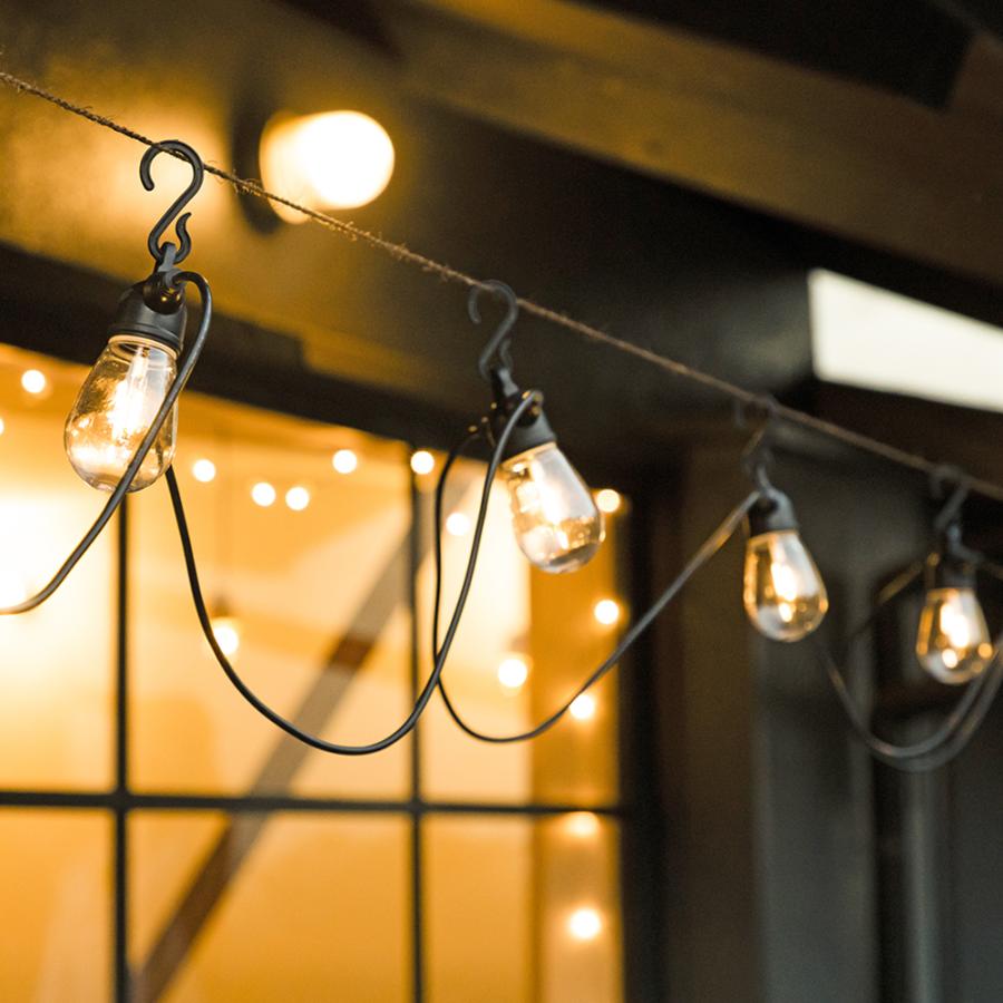 ソーラーライト 屋外 防水 明るい 充電式 電球型 ストリングライト LED リーネア 【温暖色 12連】ソーラー ライト ガーデンライト センサーライト 防水 柊 | Candor | 11