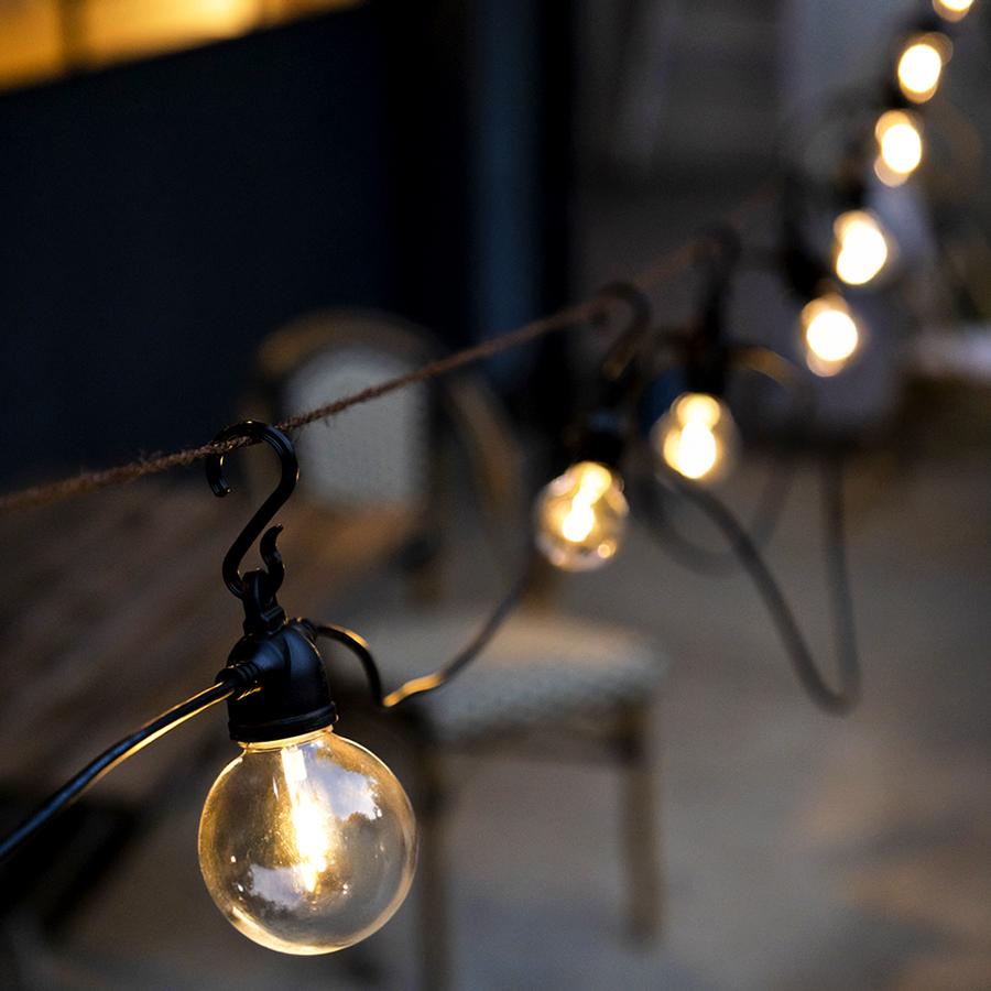 ソーラーライト 屋外 防水 明るい 充電式 電球型 ストリングライト LED リーネア 【温暖色 12連】ソーラー ライト ガーデンライト センサーライト 防水 柊 | Candor | 13