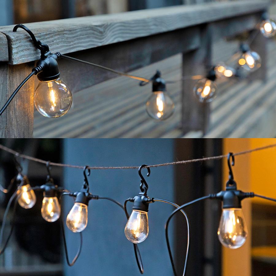 ソーラーライト 屋外 防水 明るい 充電式 電球型 ストリングライト LED リーネア 【温暖色 12連】ソーラー ライト ガーデンライト センサーライト 防水 柊 | Candor | 07