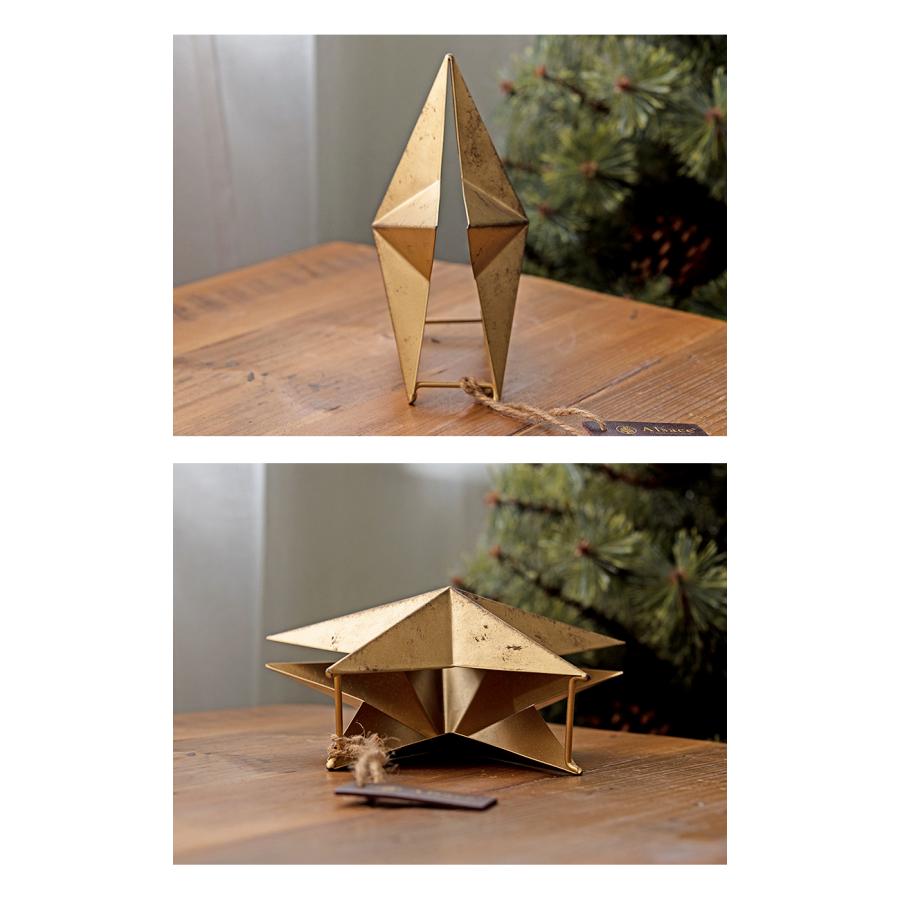 【公式 Alsace(R) 正規品】トップスター 金×1 クリスマス オーナメント 星 ツリートップ アンティーク 柊 スチール ゴールド 塗装 1p 金属製 アルザス Alsace | Alsace | 07